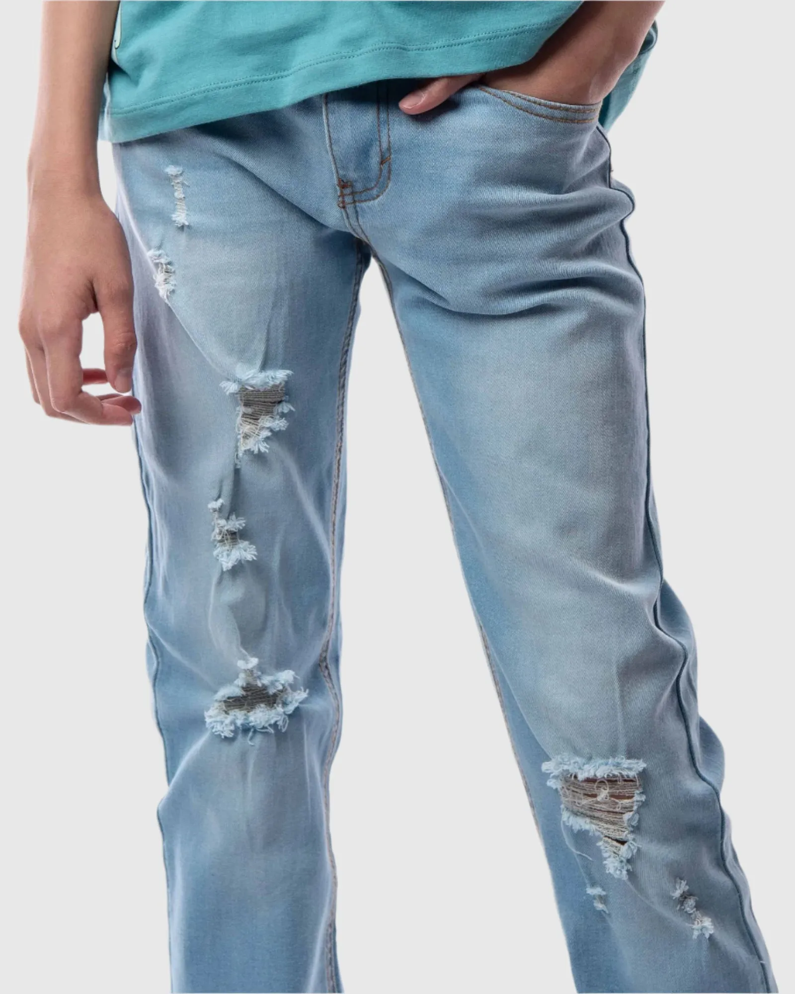 BOYS CAYENNE RIPPED SLIM FIT JEANS