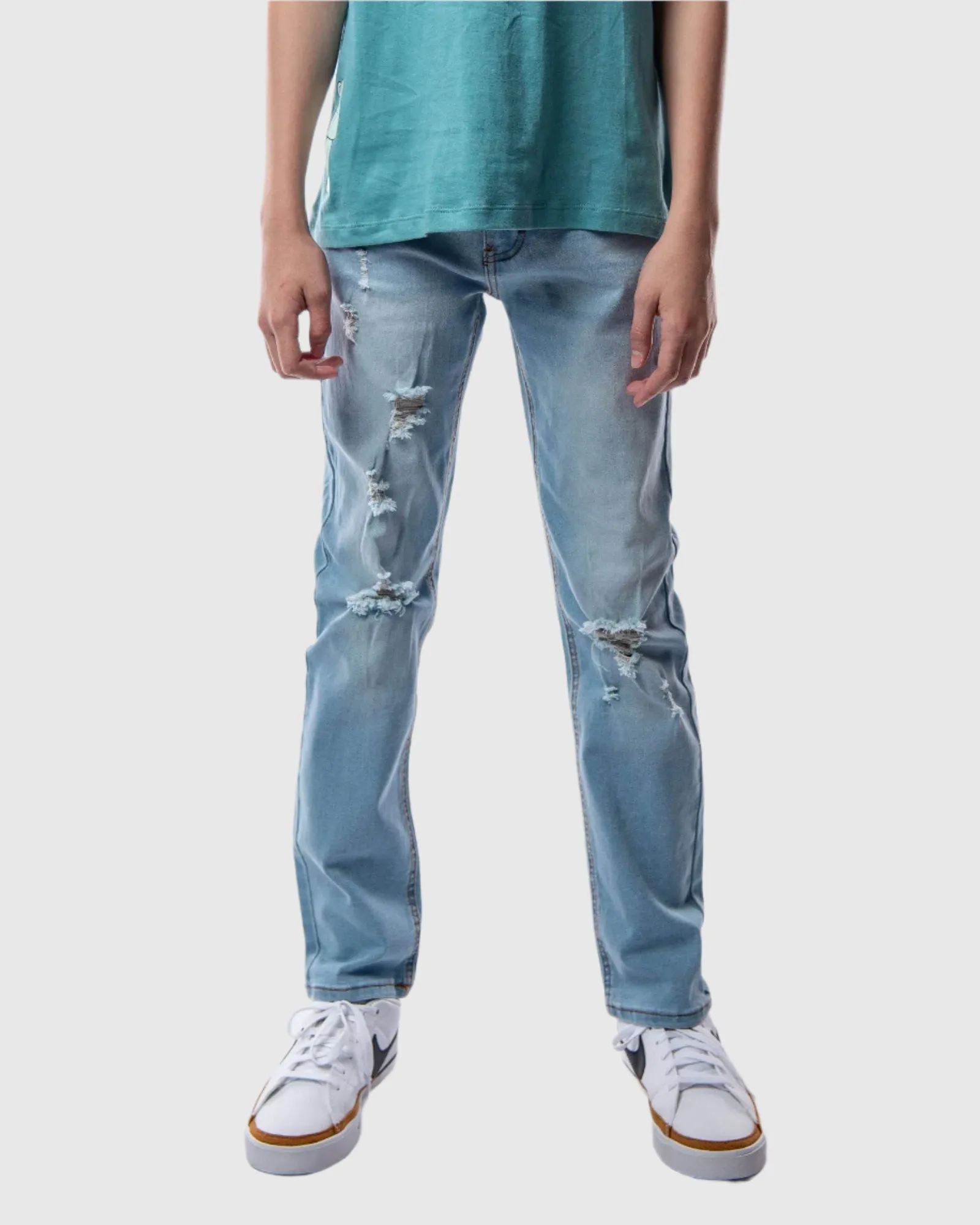 BOYS CAYENNE RIPPED SLIM FIT JEANS