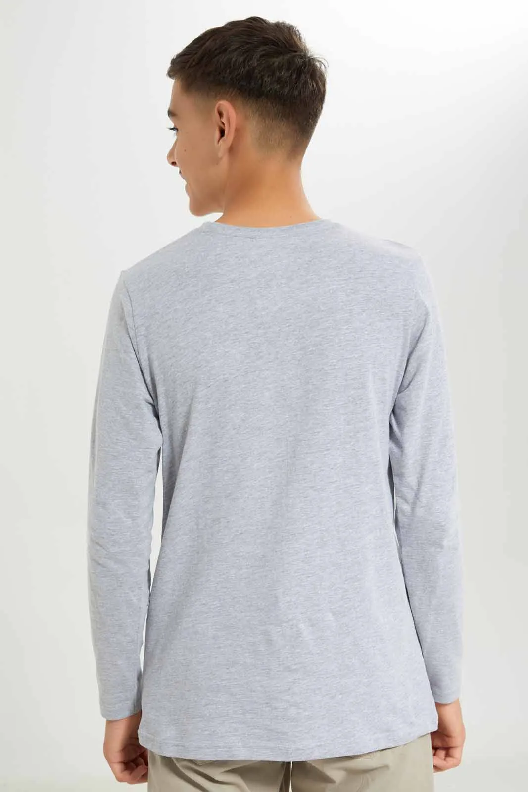 Boys Grey Brookyln Bridge Printed T-Shirt