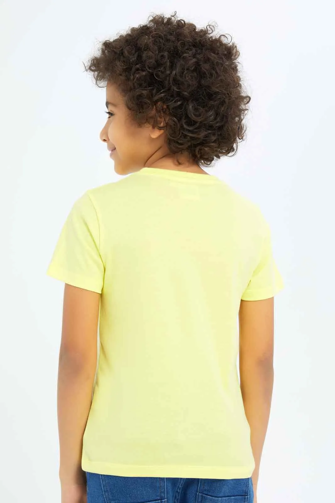 Boys Yellow Tom And Jerry Print T-Shirt