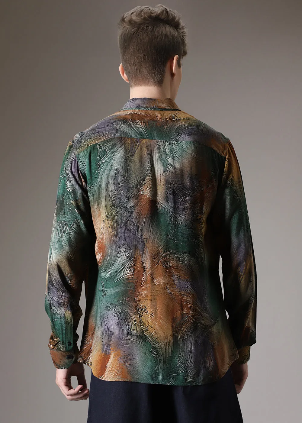Brush Teal Feather Shirt