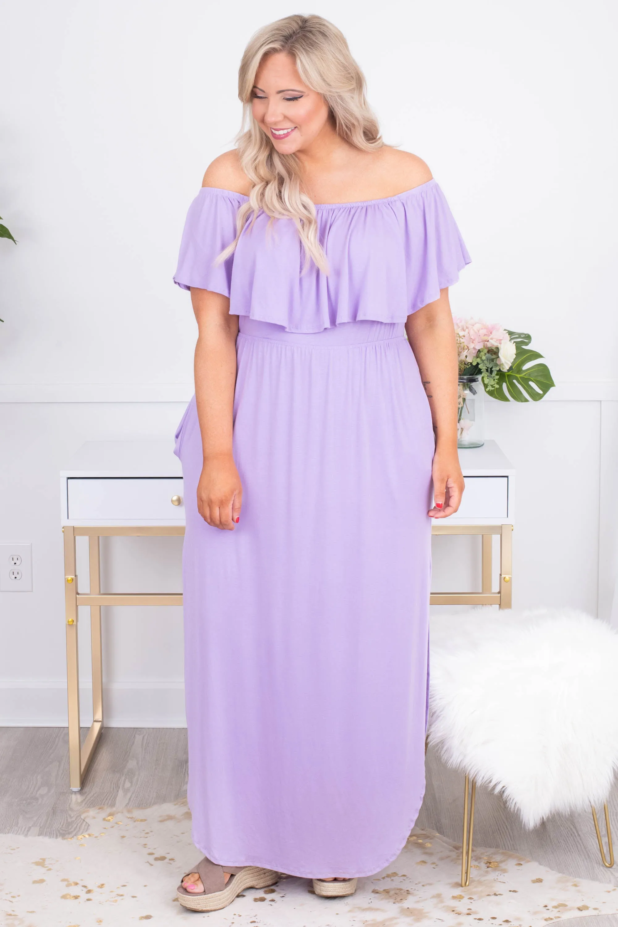 By The Boardwalk Maxi Dress, Amethyst