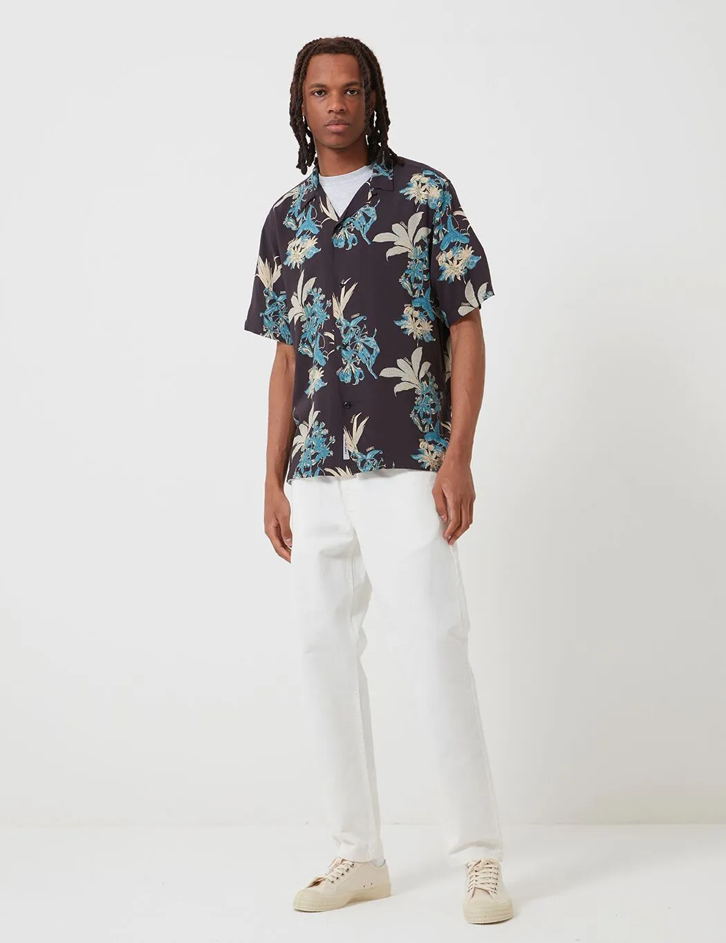Carhartt-WIP Hawaiian Floral Shirt - Black/Hawaiian Floral Print