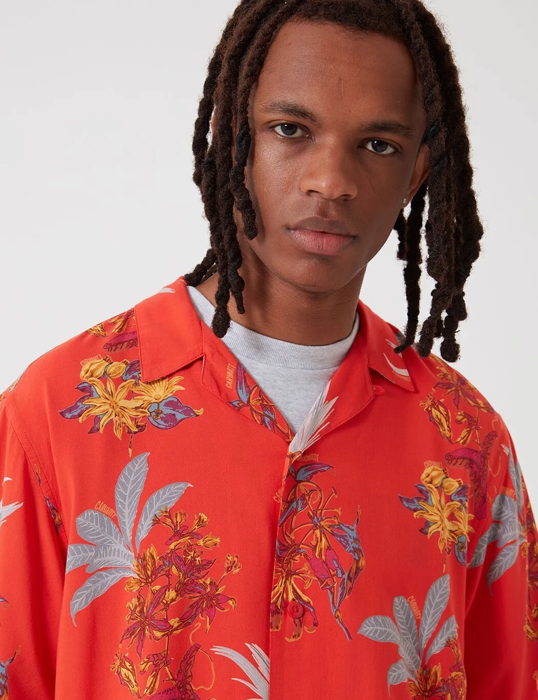 Carhartt-WIP Hawaiian Floral Shirt - Red/Hawaiian Floral Print