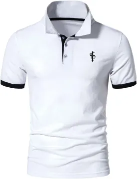CEHT Mens Polo Shirts Short Sleeve Cotton Golf Polo Shirts for Men Slim Fit Casual Tops