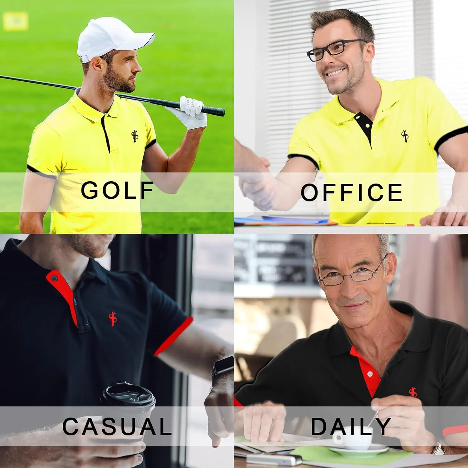 CEHT Mens Polo Shirts Short Sleeve Cotton Golf Polo Shirts for Men Slim Fit Casual Tops