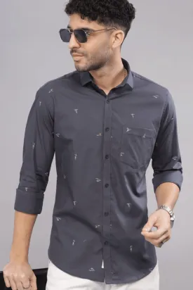 Charcoal Grey Print -Full-Stain Proof