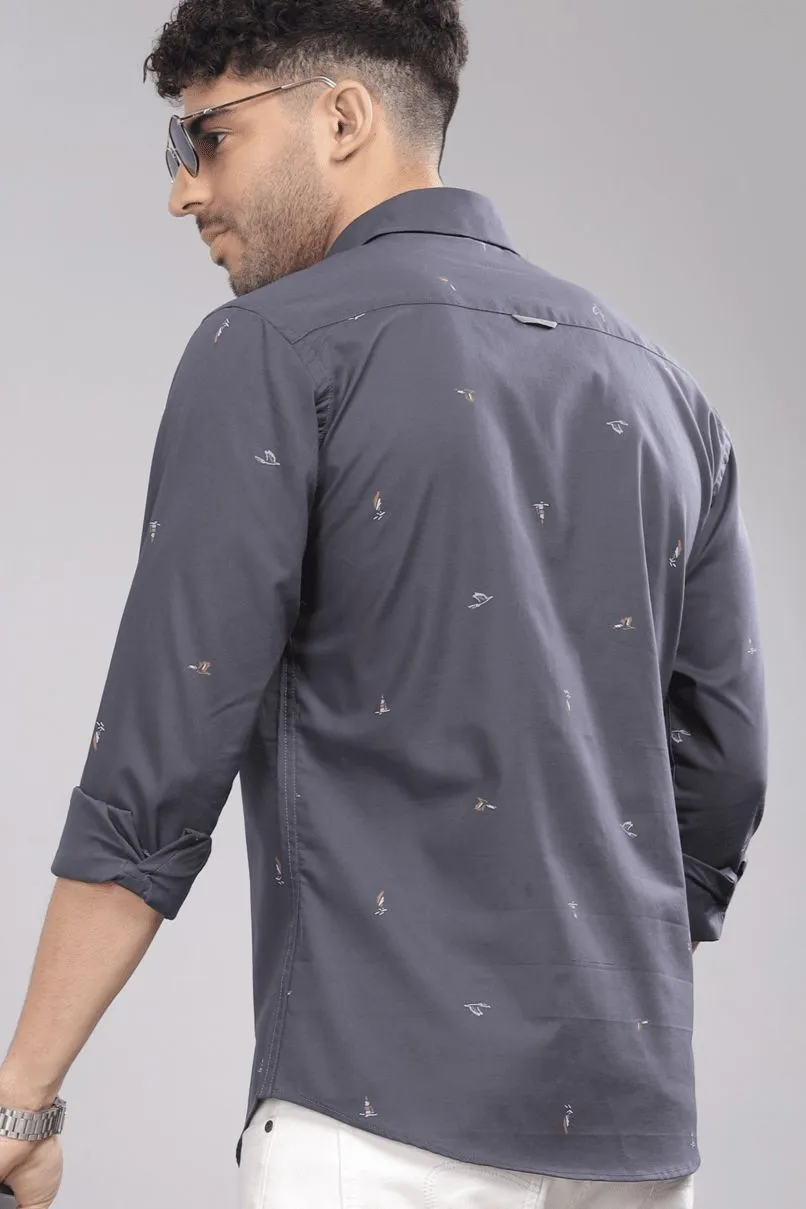 Charcoal Grey Print -Full-Stain Proof