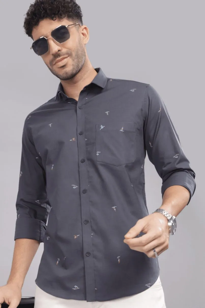 Charcoal Grey Print -Full-Stain Proof