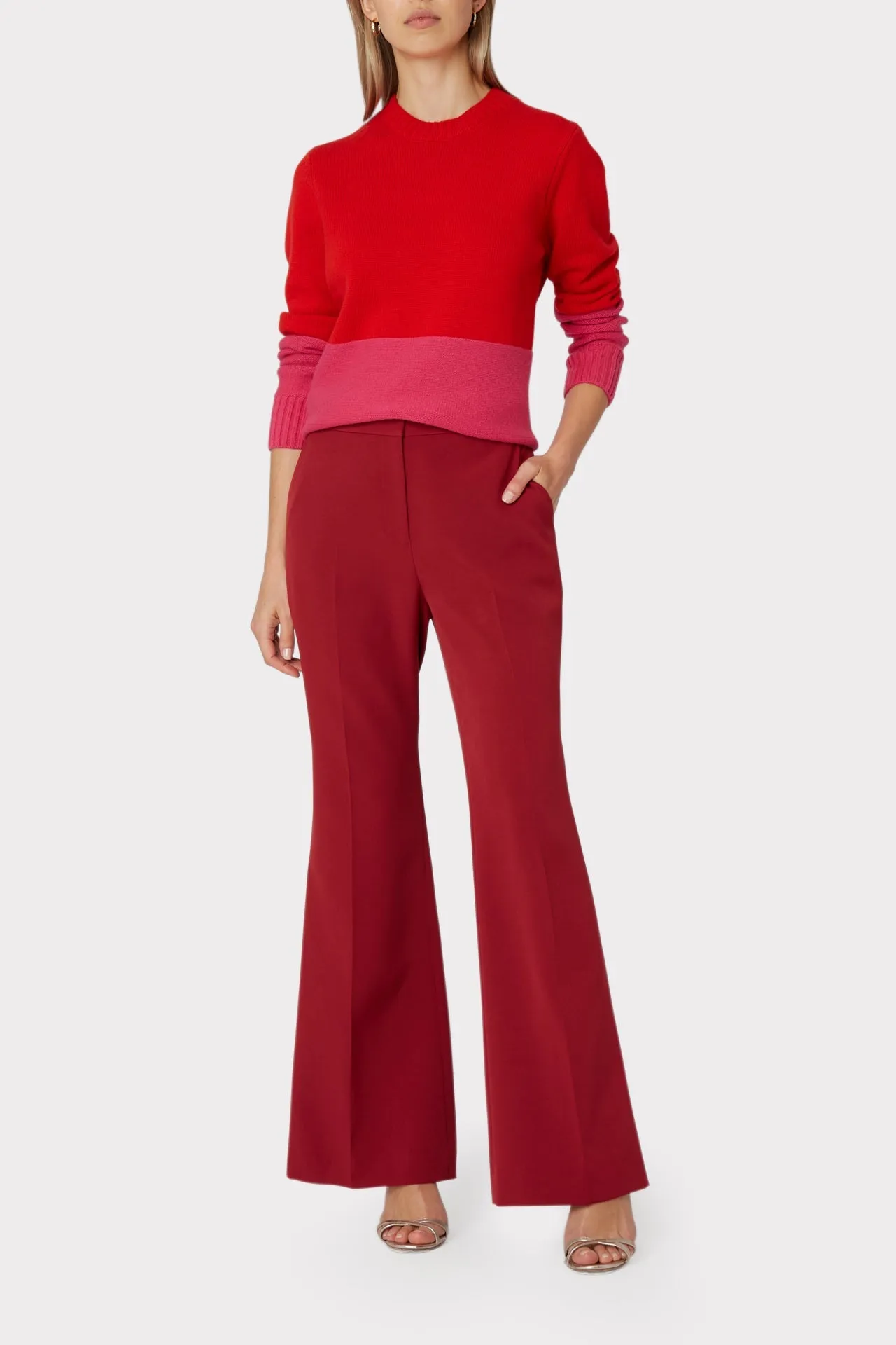 Colorblock Crew Neck Sweater