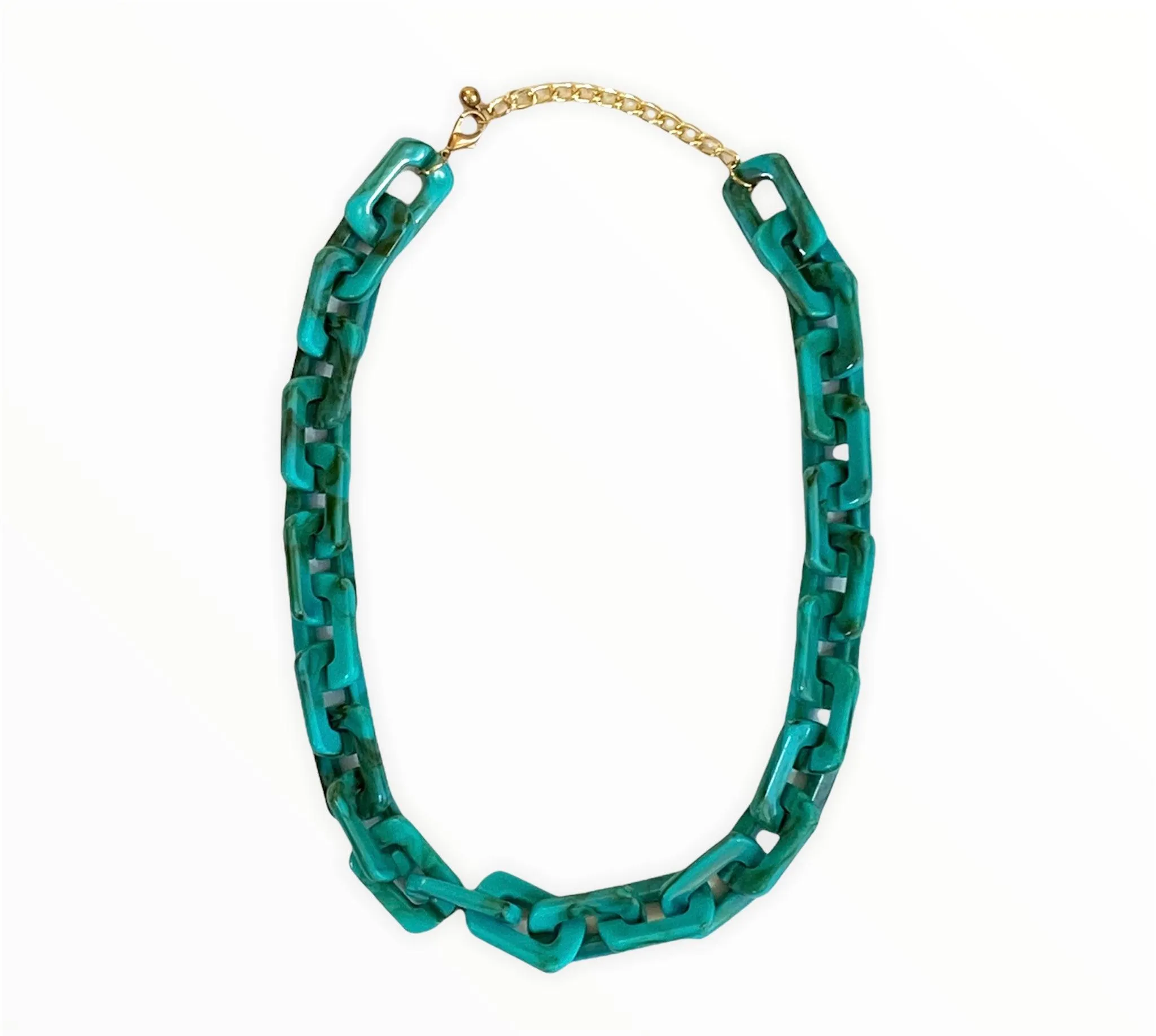 Cophachia Square Resin Chain Link Necklace