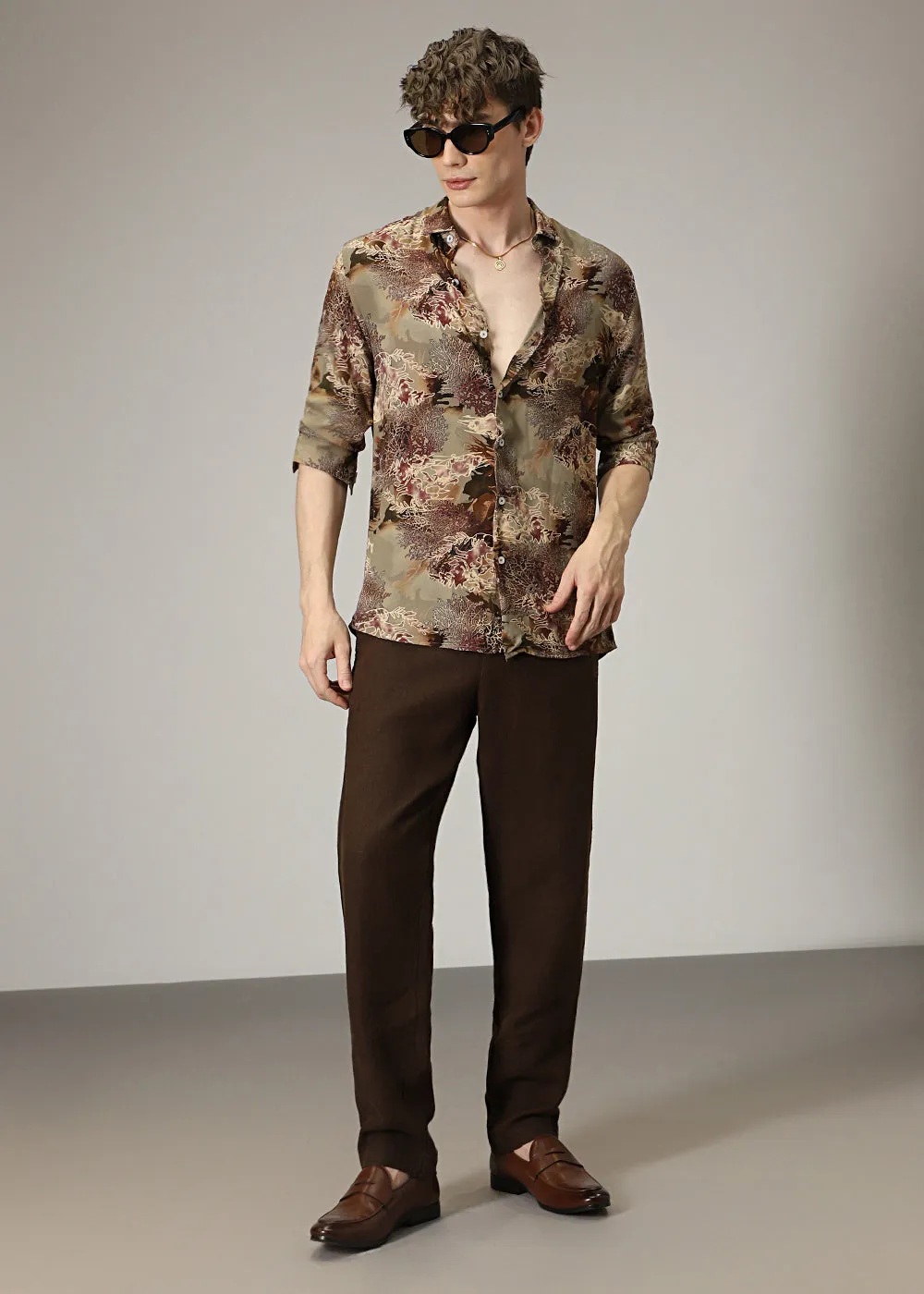 Coral Tan Feather shirt