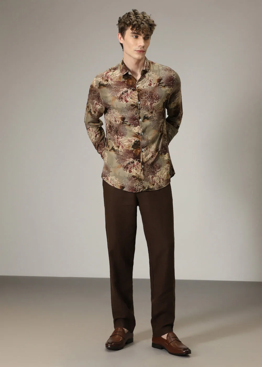 Coral Tan Feather shirt