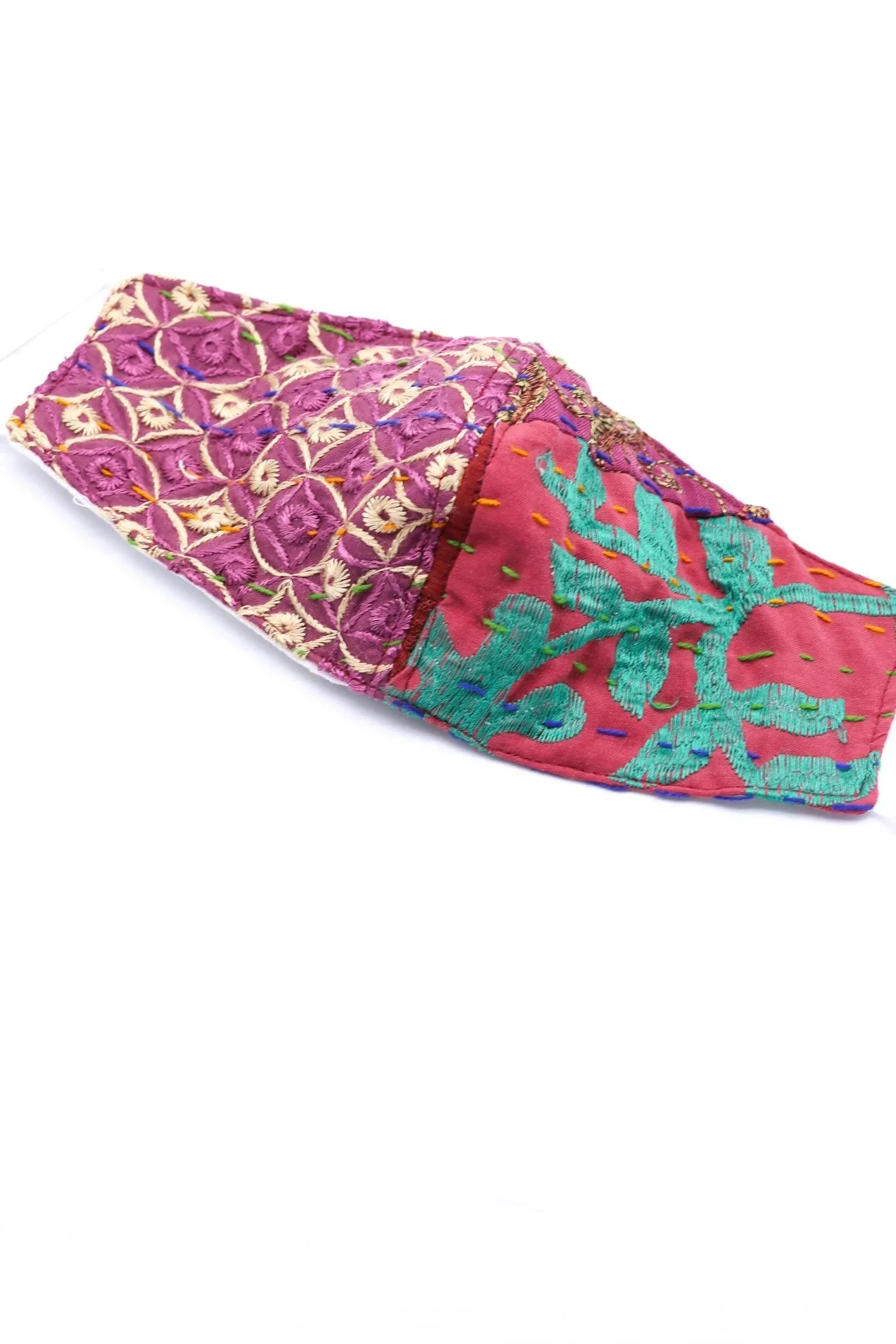 COTTON PATCHWORK STITCH EMBROIDERED FACE MASK YALA