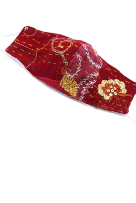 COTTON PATCHWORK STITCH EMBROIDERED FACE MASK YALA