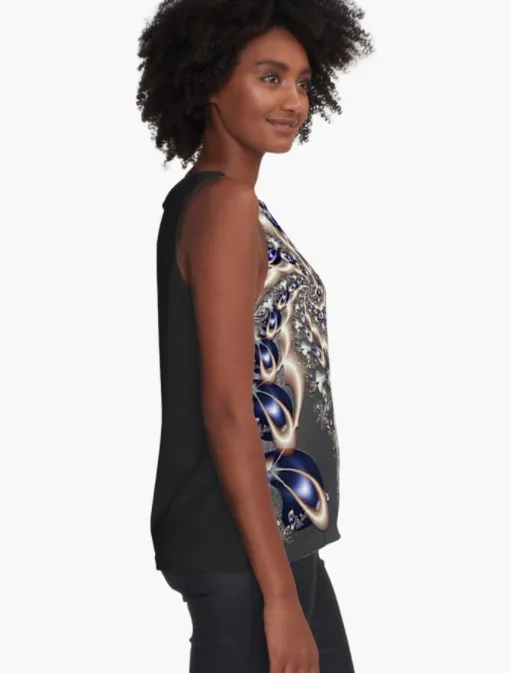 Cowgirl Kim Sapphires Holiday Sleeveless Top - Size Medium Only