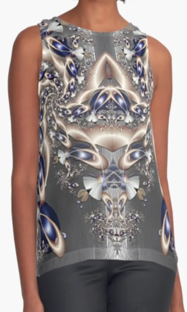 Cowgirl Kim Sapphires Holiday Sleeveless Top - Size Medium Only