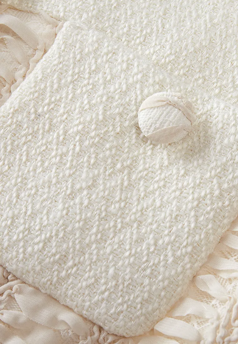 Crease-detail Patchwork Long Sleeves Jacket
