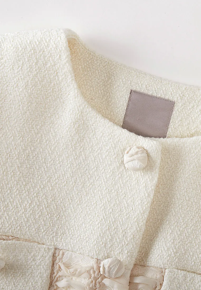 Crease-detail Patchwork Long Sleeves Jacket