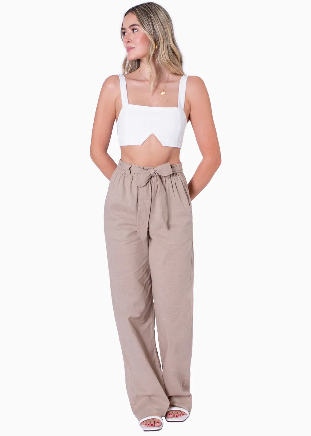 Crop top de tiras con abertura y escote cuadrado - NADDA