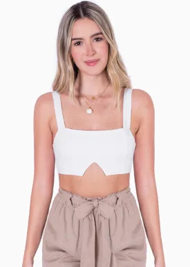 Crop top de tiras con abertura y escote cuadrado - NADDA