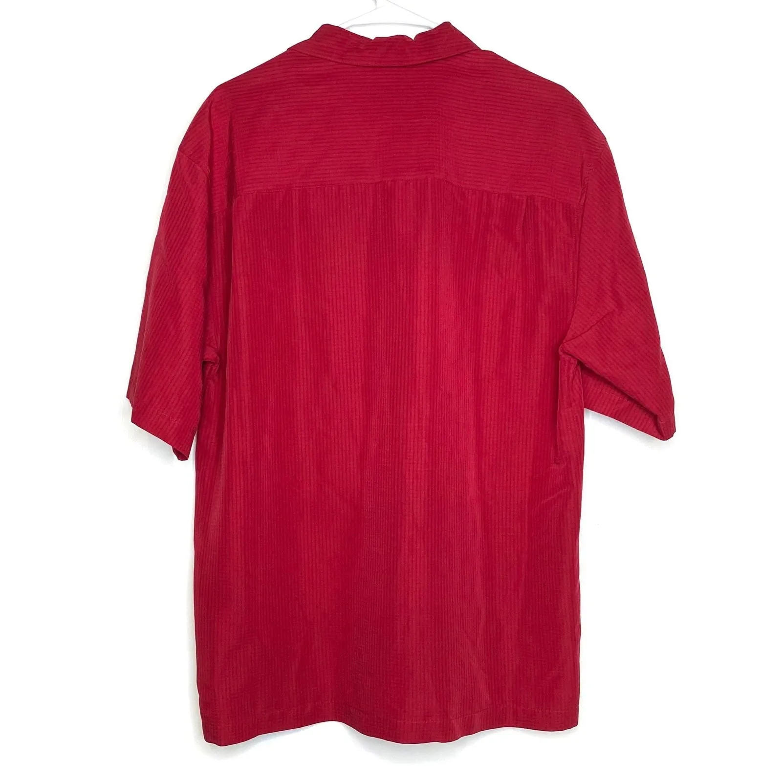 Cubavera Mens Size M Crimson Red ‘Sinfonia’ Casual Shirt Button-Up S/s Pre-Owned