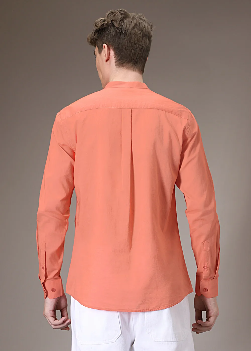 Dark Peach Cotton Shirt