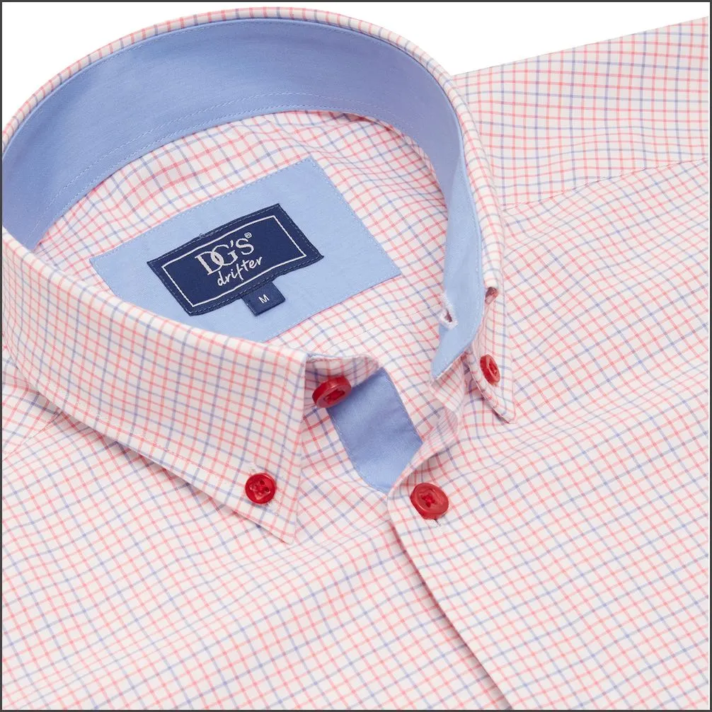 Dg's Red Fine Check Short Sleeve-