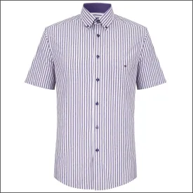 Drifter Ivano Purple & White Stripe SS Shirt 
