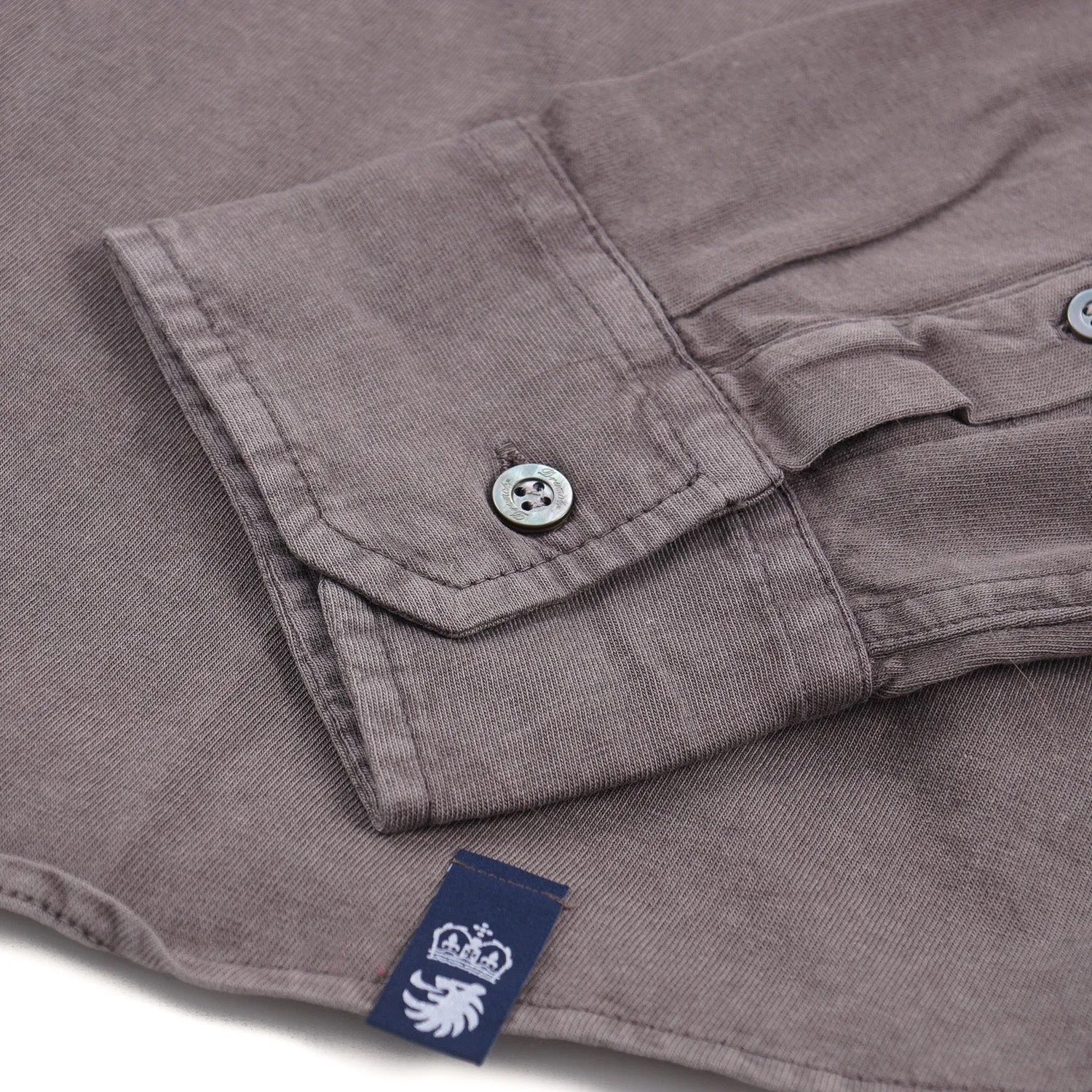 Drumohr Long Sleeve Jersey Cotton Polo Shirt