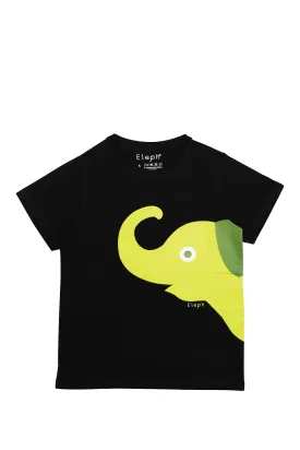 ELEPH T-SHIRT NECK SIDE : Black/Lime