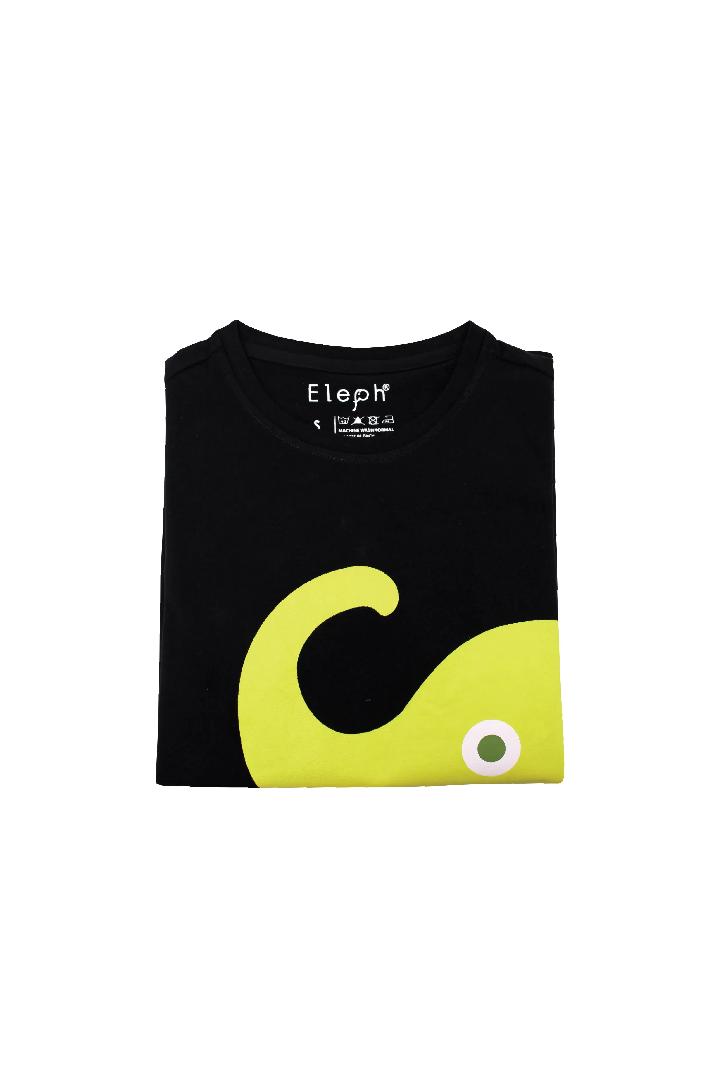 ELEPH T-SHIRT NECK SIDE : Black/Lime