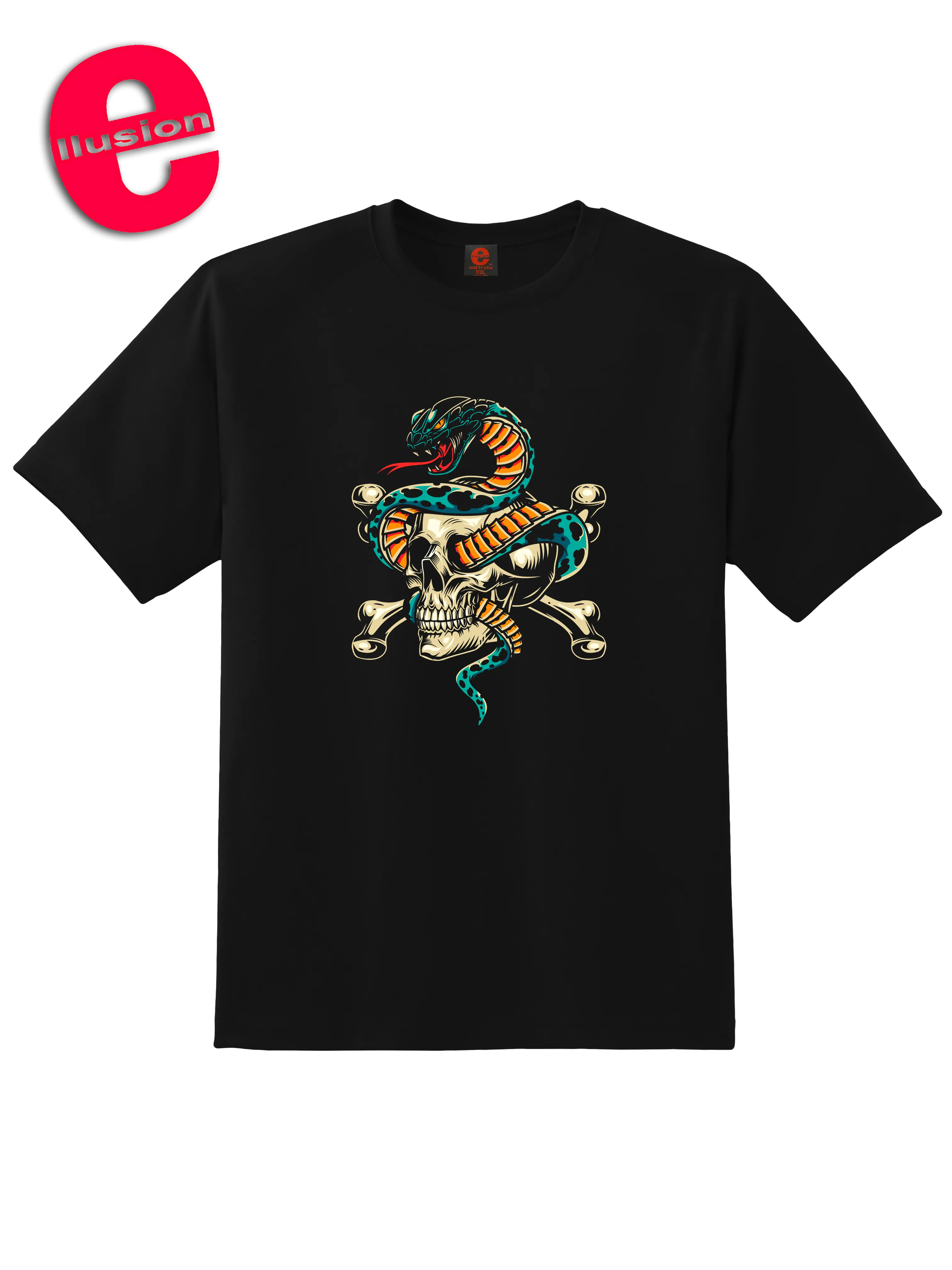 Ellusion Snake Print Cotton Tee