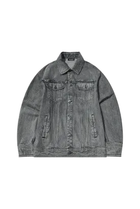 Embroidered Patche Washed Denim Jacket