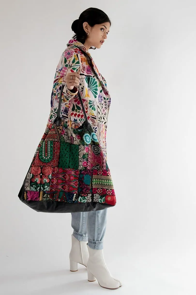 Embroidered Patchwork Bag Damia