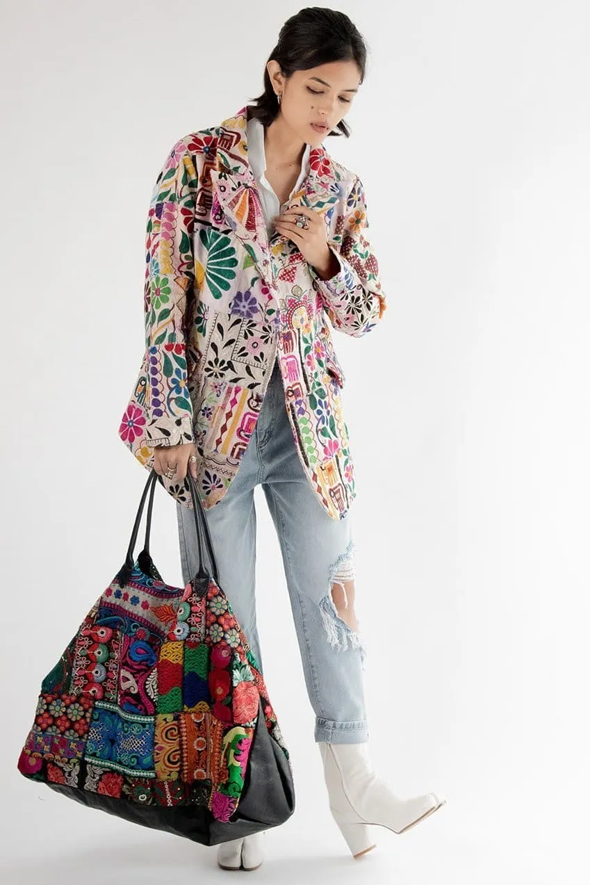 Embroidered Patchwork Bag Damia