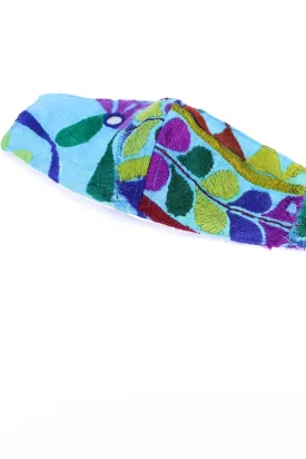 EMBROIDERED PATCHWORK FACE MASK GIVA (TURQUOISE)