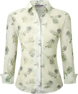 Esabel.C Womens Dress Shirts Cotton Long Sleeve Regular Fit Stretch Button Down Blouse