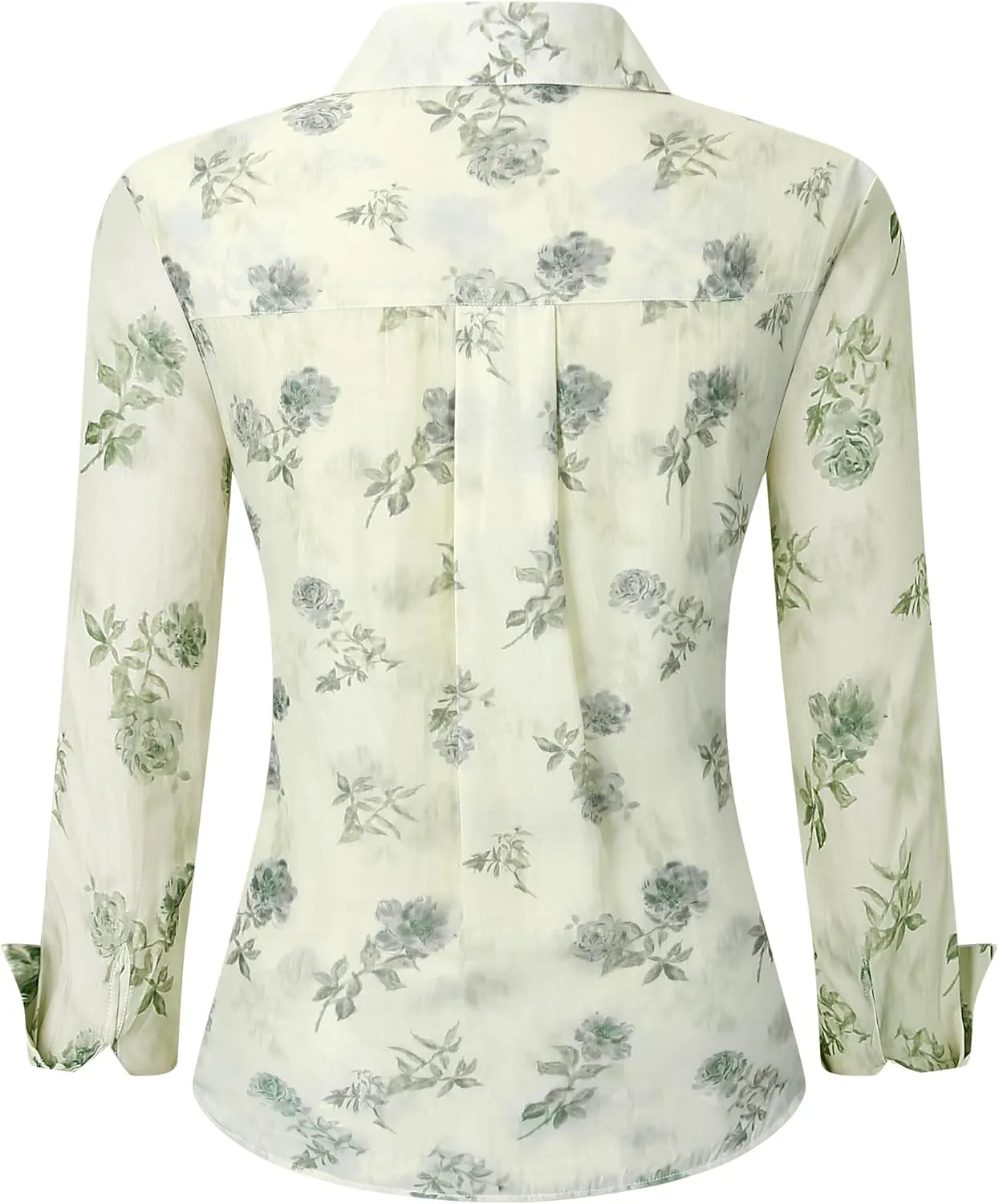 Esabel.C Womens Dress Shirts Cotton Long Sleeve Regular Fit Stretch Button Down Blouse