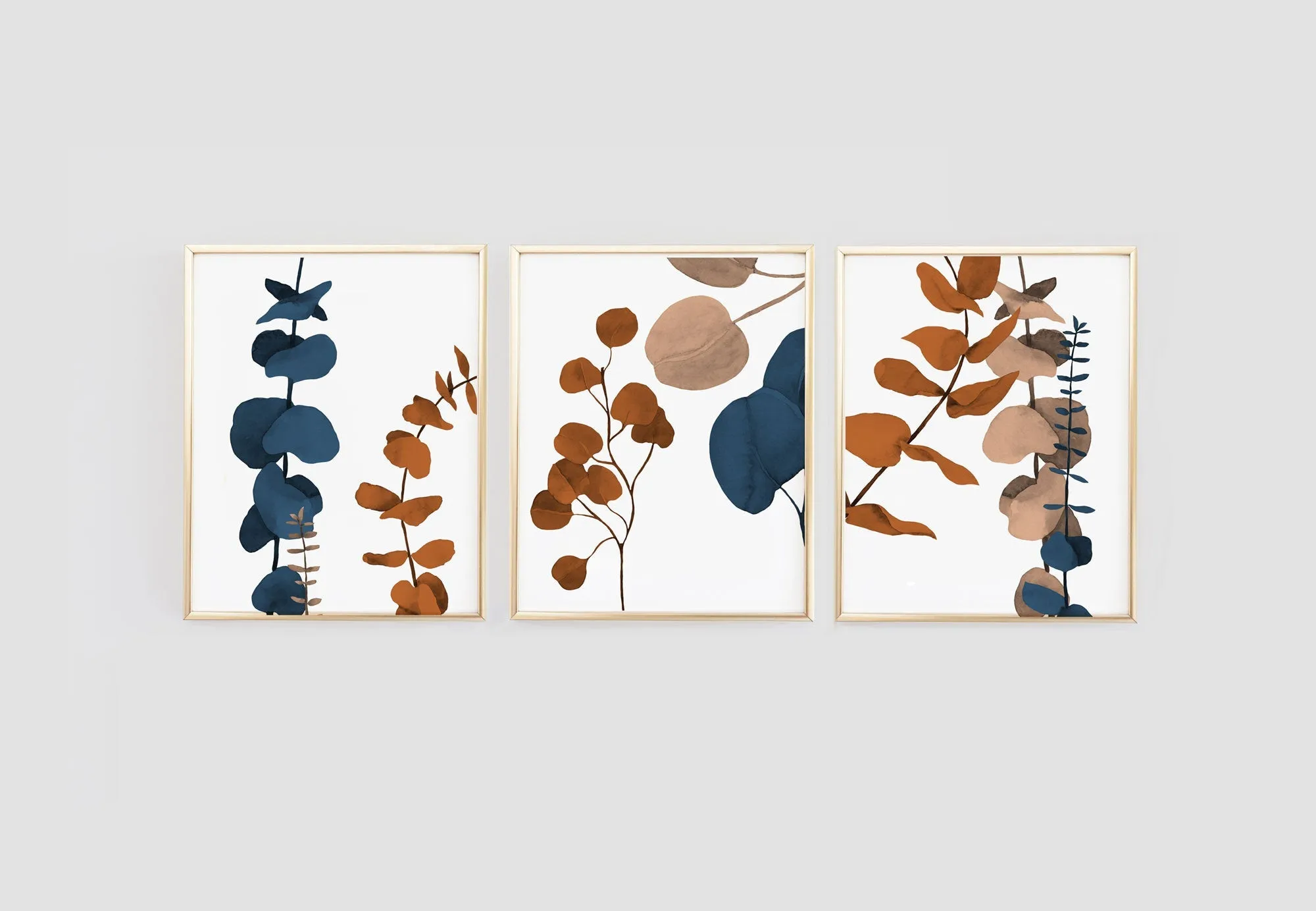 Eucalyptus Leaves Wall Art with Terracotta