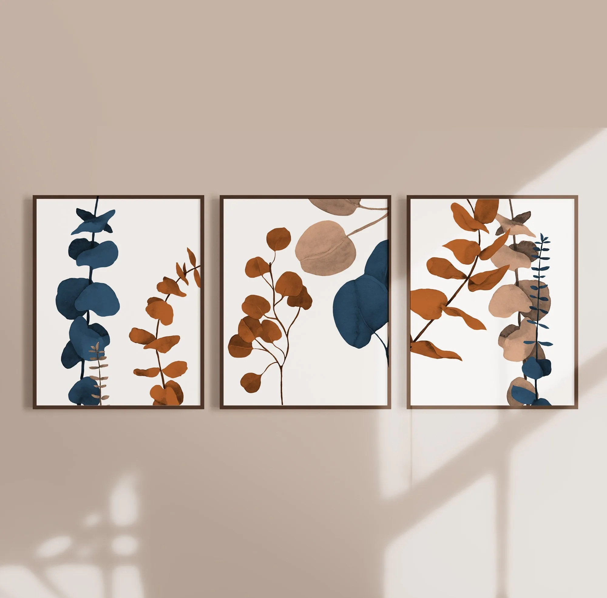 Eucalyptus Leaves Wall Art with Terracotta