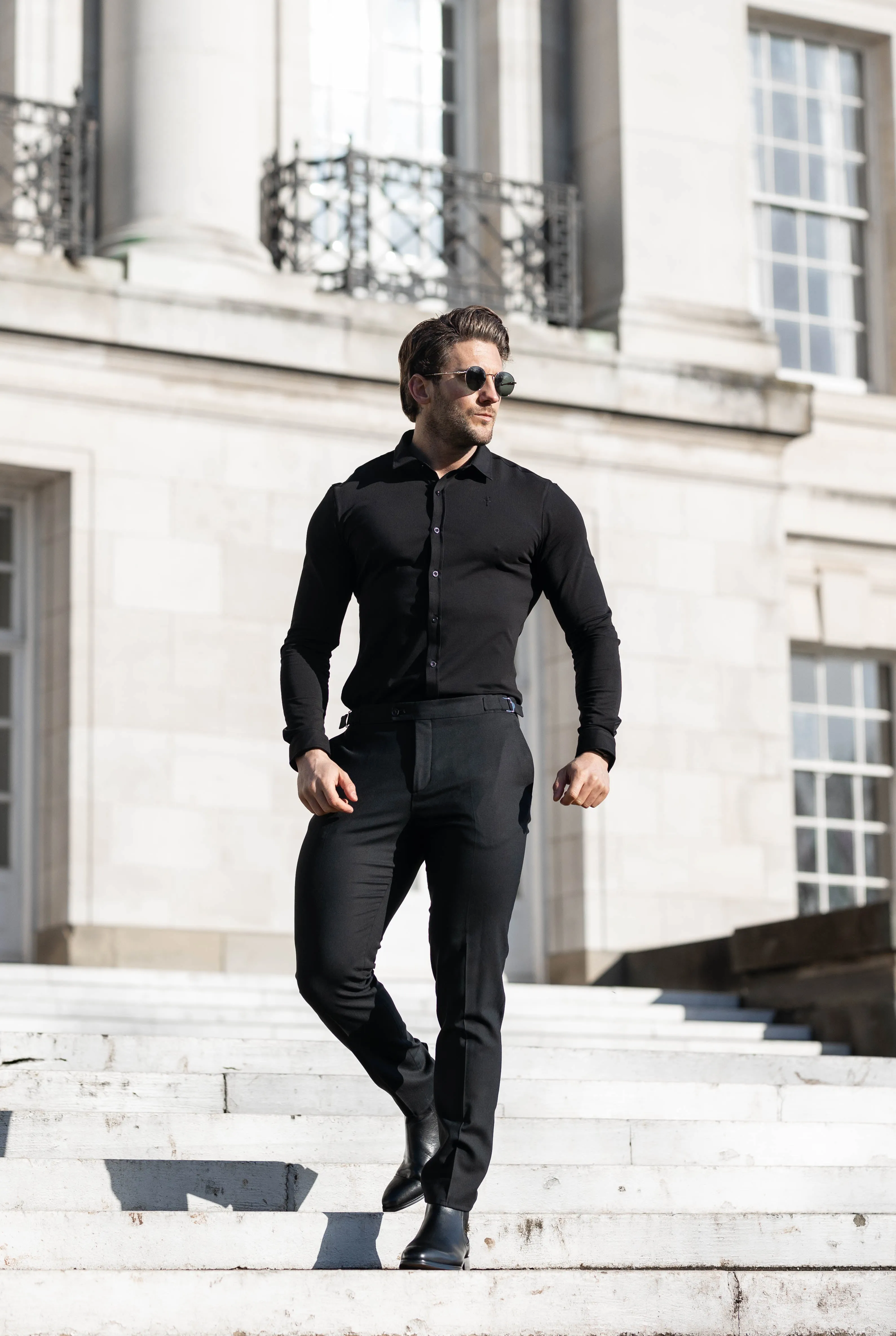 Father Sons Fitted Black Long Sleeve Jersey - FSD004
