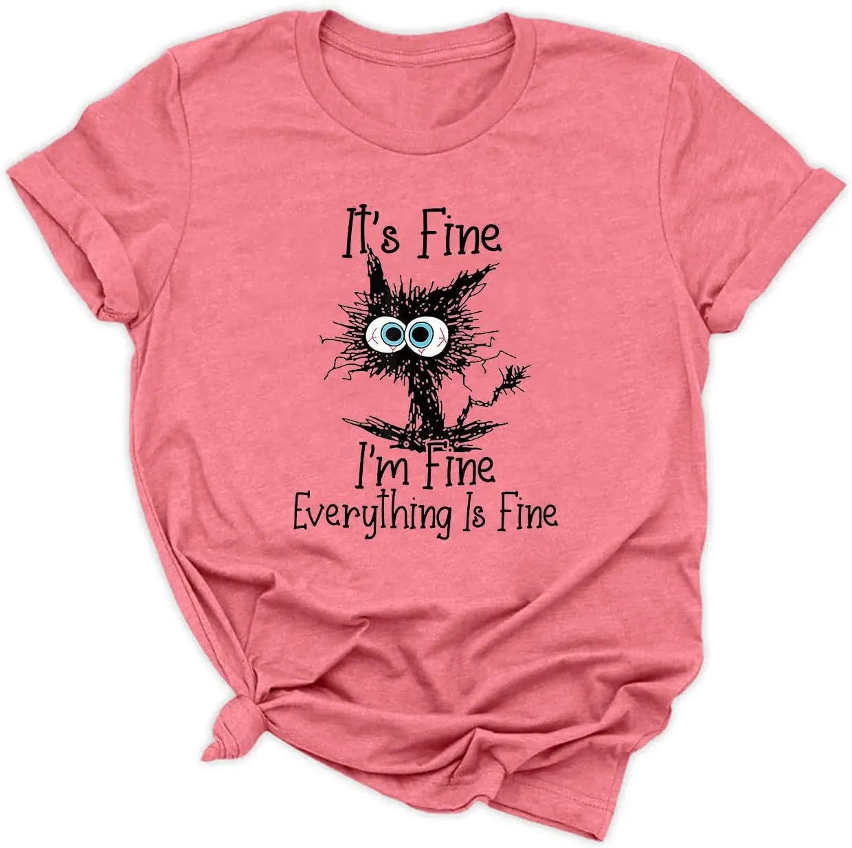 Fine Funny Cat Printed Women's Short Sleeve T-Shirt