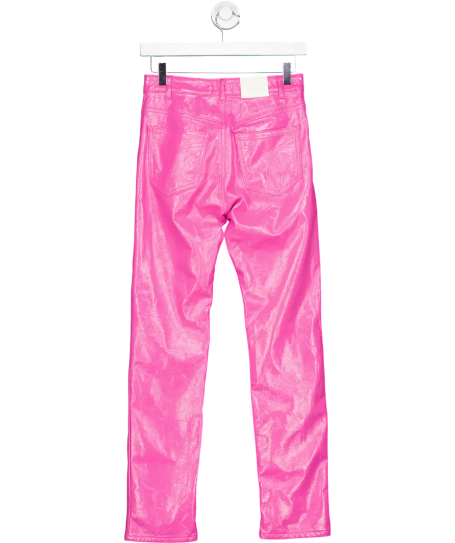 FIORUCCI Pink Yves Cigarette Vinyl Jeans W26