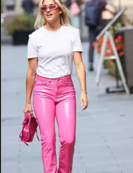 FIORUCCI Pink Yves Cigarette Vinyl Jeans W26