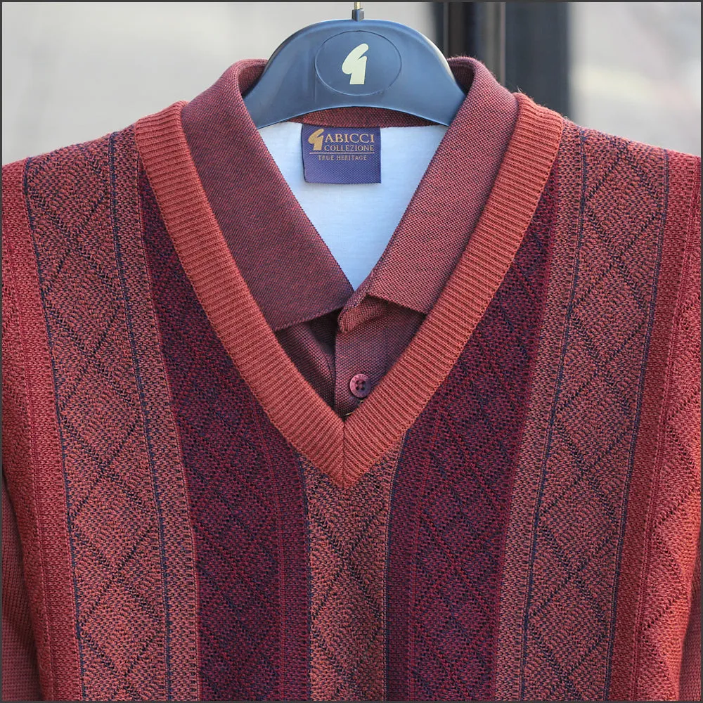 Gabicci M01 Rust Patterned  V Neck^