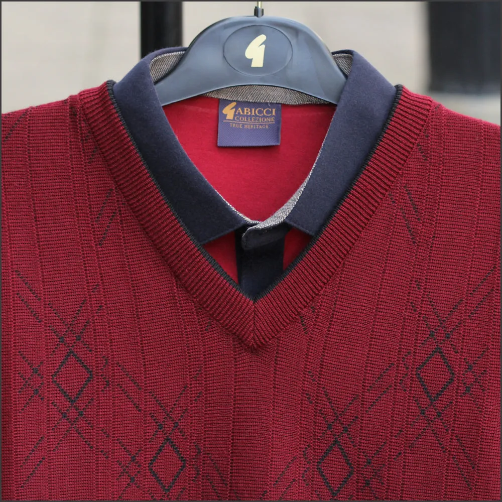 Gabicci M10 Berry Patterned V Neck/