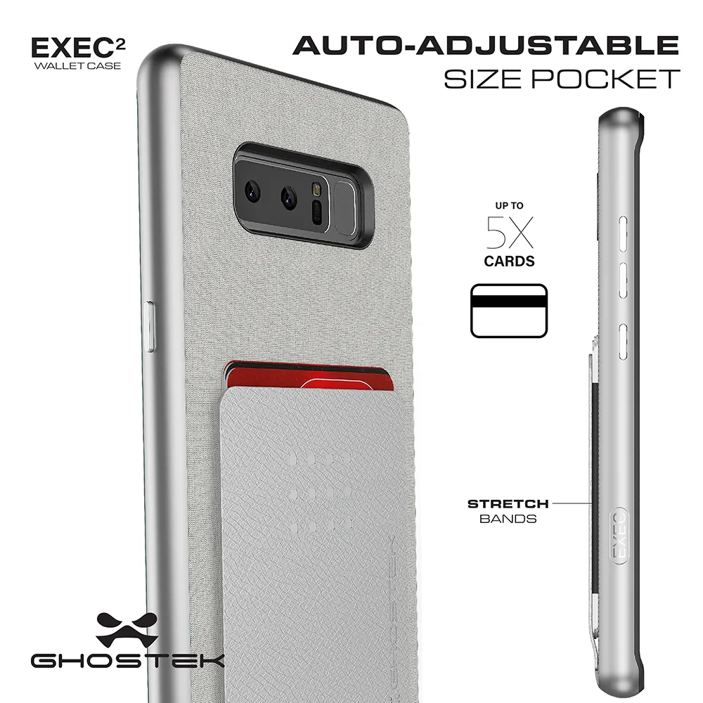 Galaxy Note 8 Case, Ghostek Exec 2 Slim Hybrid Impact Wallet Case for Samsung Galaxy Note 8 Armor | Purple
