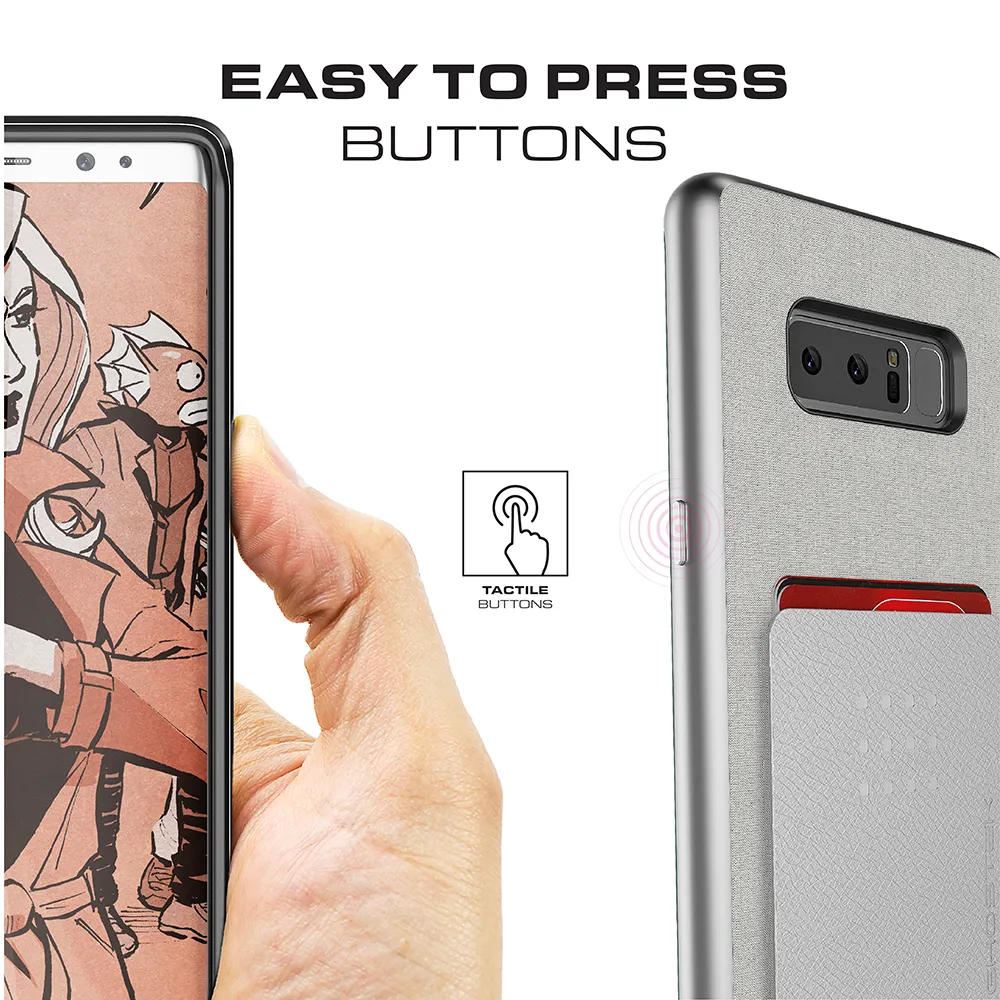Galaxy Note 8 Case, Ghostek Exec 2 Slim Hybrid Impact Wallet Case for Samsung Galaxy Note 8 Armor | Purple