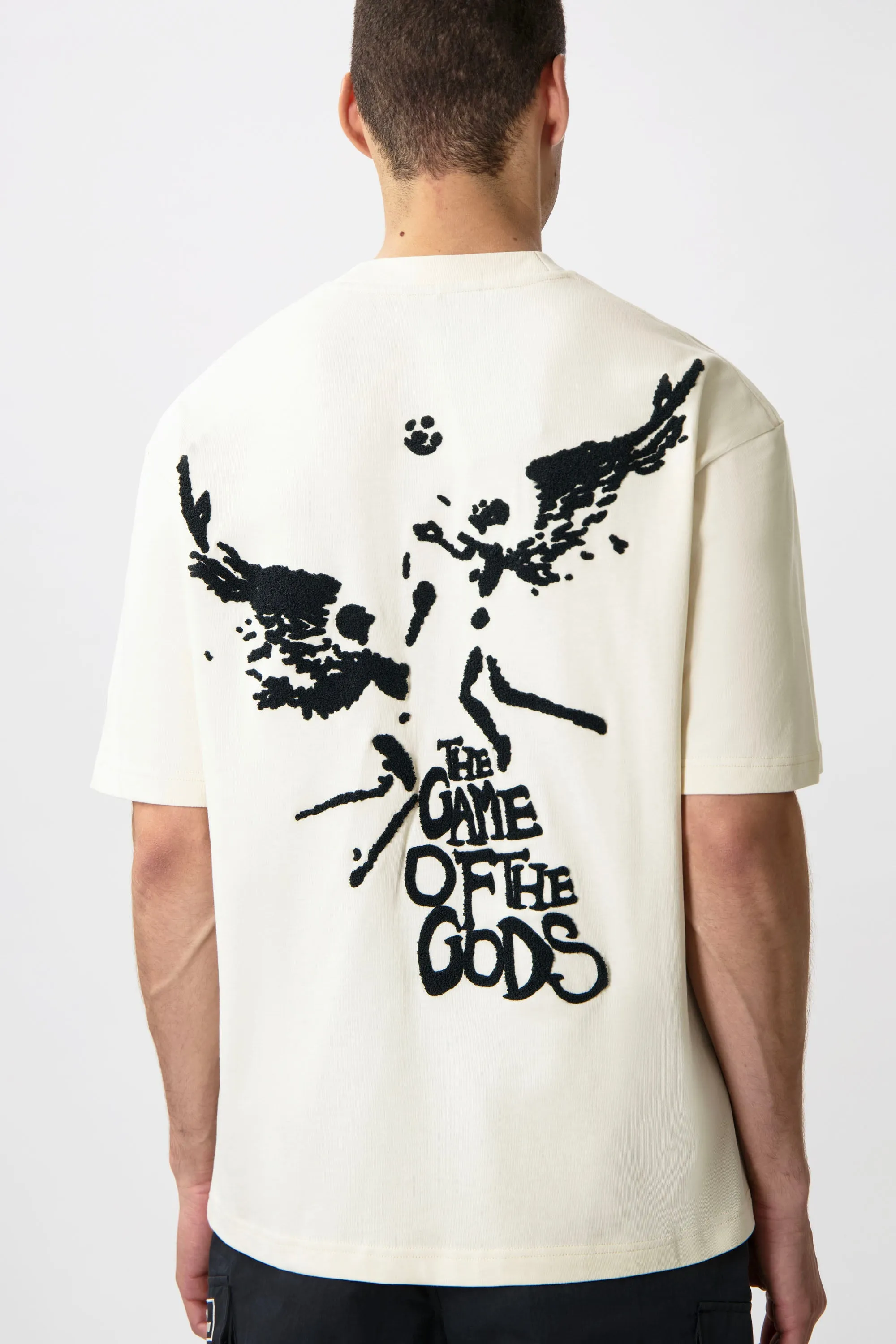 Game of the Gods Graffiti Box Fit T-Shirt White Swan